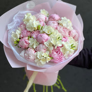 Peonies and freesia