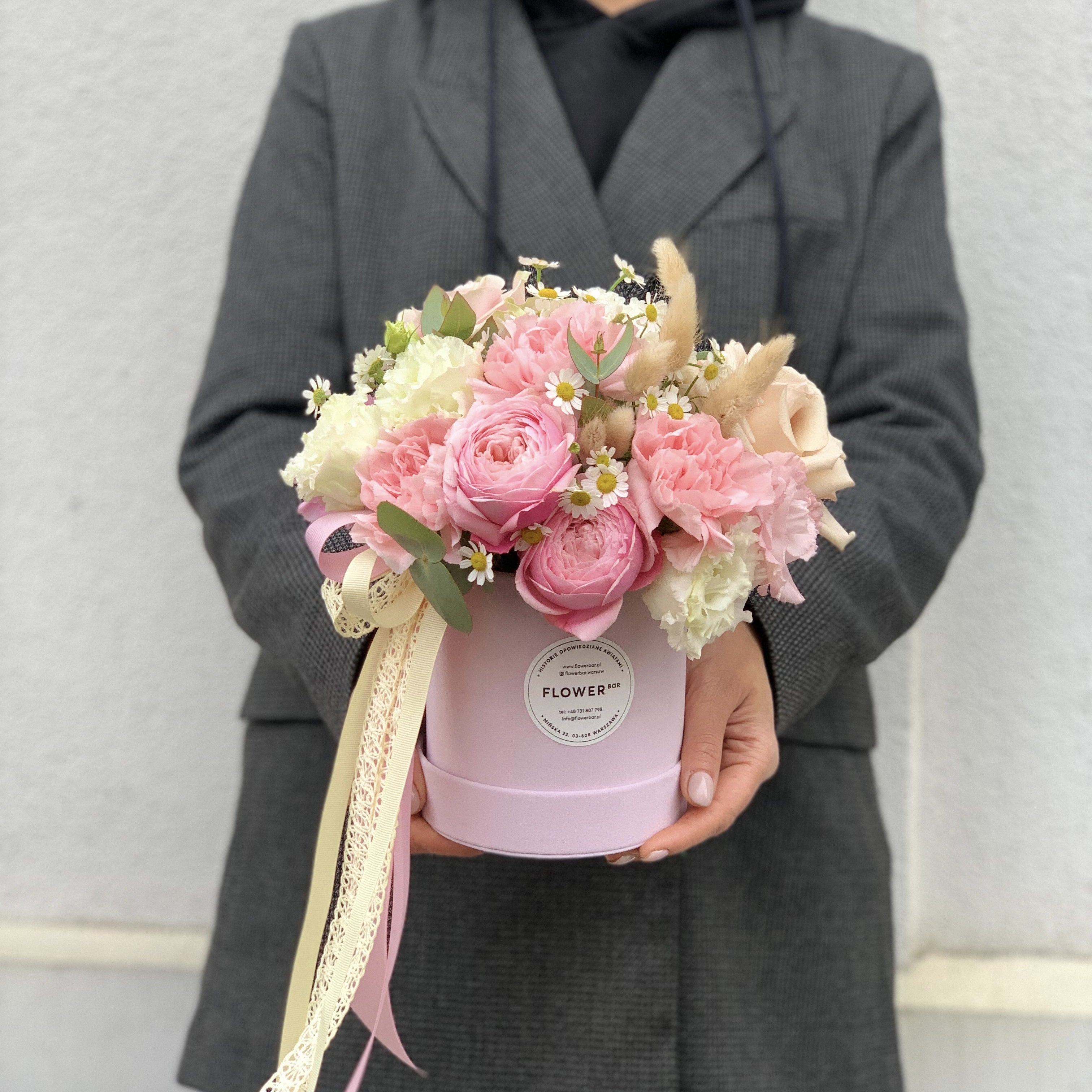 Kwiaty w pudełku "Pastel Silk"